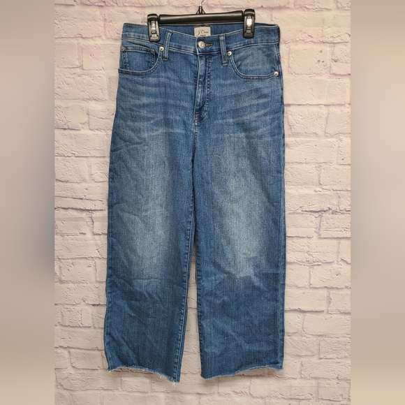 J.‎ Crew Flare Wide Leg Jeans in Classic Blue - Picture 3 of 6